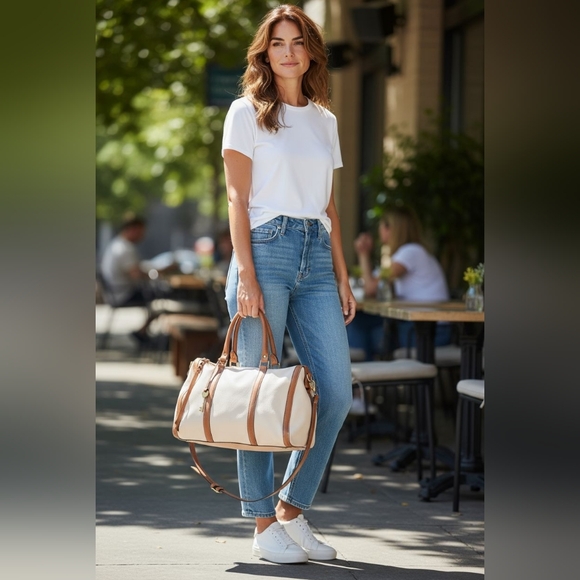 Fossil White and Tan Crossbody Satchel - EUC - Picture 9 of 9